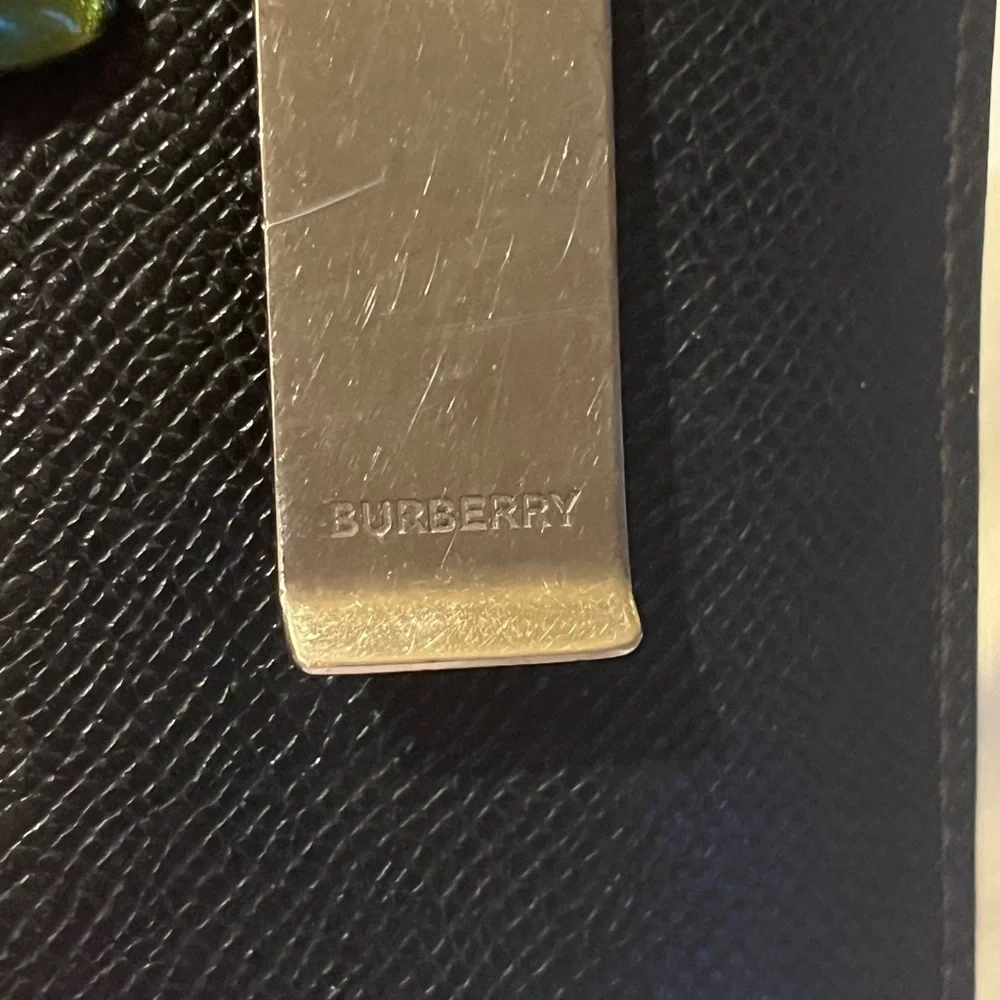 Burberry Black Textured Leather Card Holder unisex